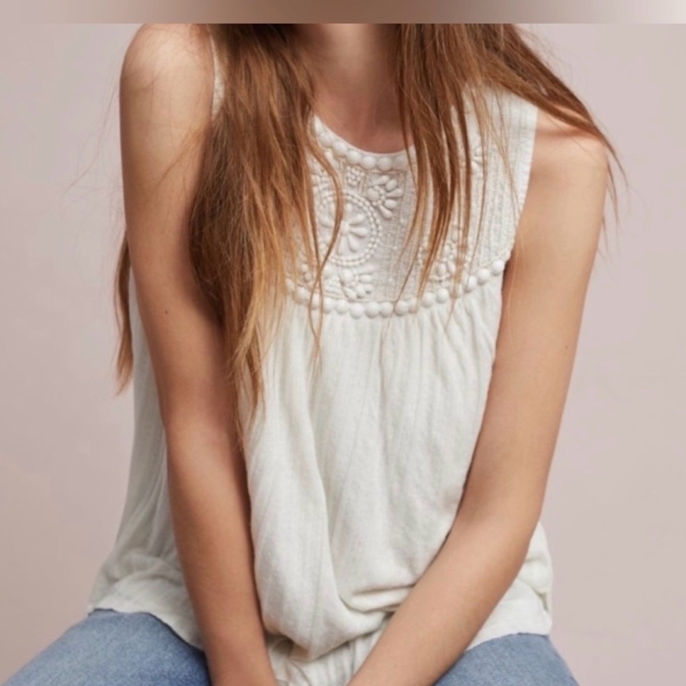 Anthropologie Moulinette Soeurs Embelished Top Sz XS - Picture 3 of 13